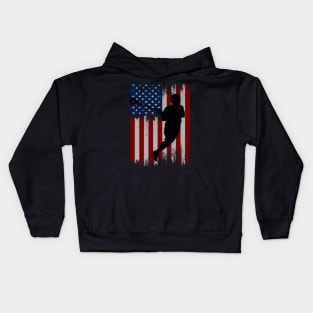 lacrosse american flag Kids Hoodie